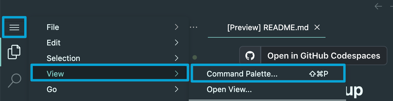 Open the command palette