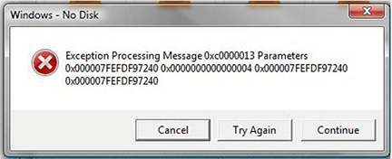 Raw error message