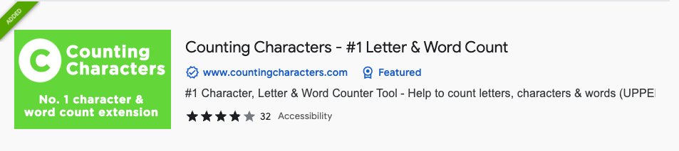 Counting characters plugin