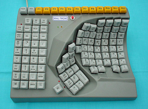 A one-handed keyboard